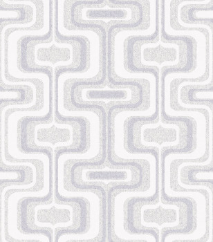 Gray-silver geometric retro wallpaper, Z77522, Savana, Zambaiti Parati