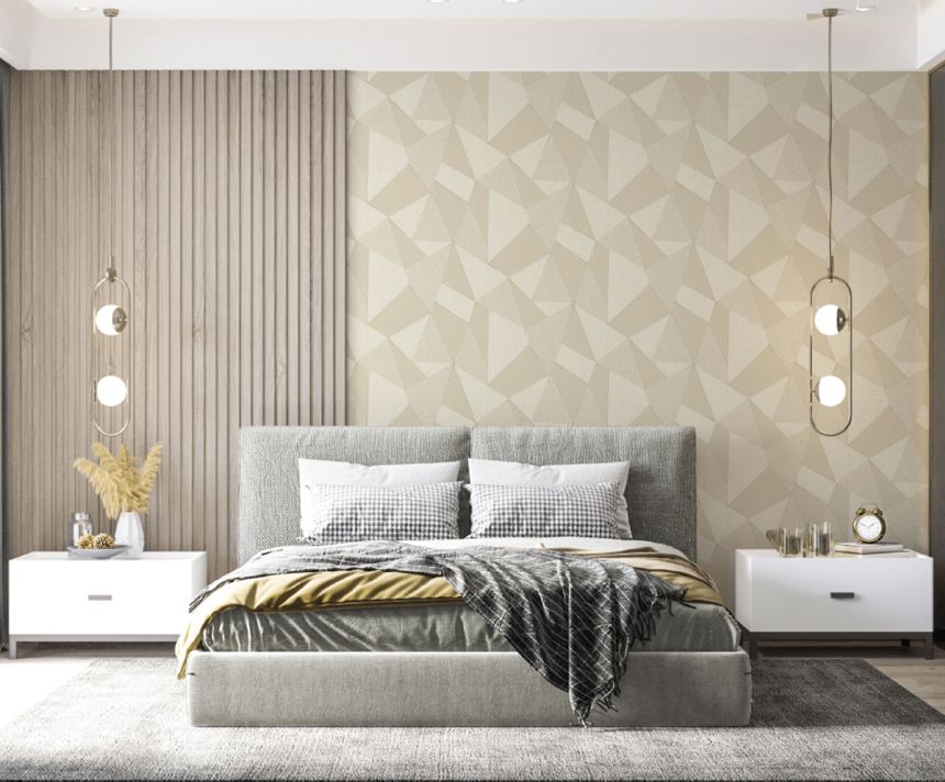 Gray-silver geometric pattern wallpape, Z77554, Savana, Zambaiti Parati