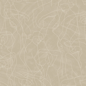 Graphic wallpaper, figures, grey-beige, SO27044, Soleado, Decoprint