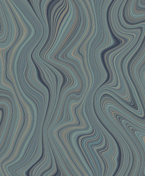 Non-woven wallpaper, lines, blue-green, SO27051, Soleado, Decoprint