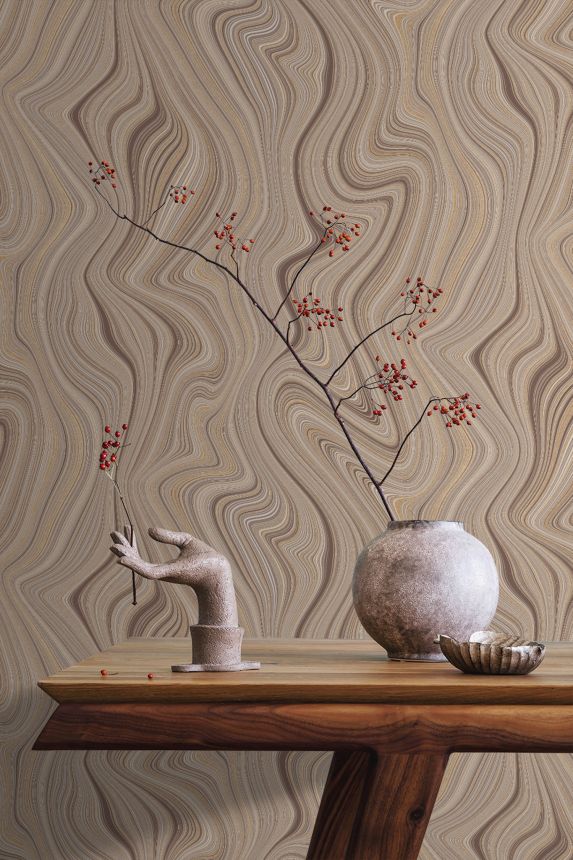 Non-woven wallpaper, lines,  grey-beige, SO27052, Soleado, Decoprint