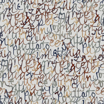 Non-woven wallpaper, writing, blue, SO27070, Soleado, Decoprint