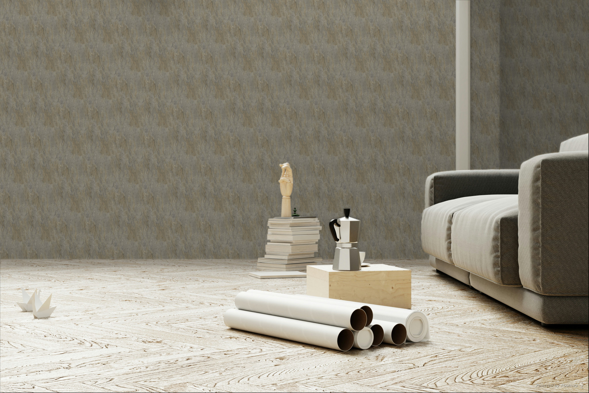 Non-woven wallpaper, brown, concrete, stucco, RE25133, Reflect, Shades of Colour, Decoprint
