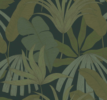 Green wallpaper with leaves, 333500, Festival, Eijffinger