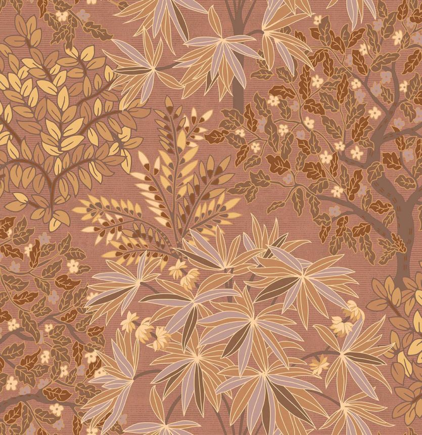 Pink wallpaper with twigs and leaves, 333521, Festival, Eijffinger