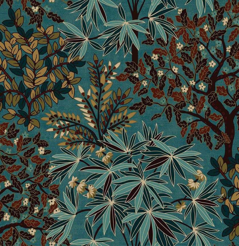 Green-blue wallpaper with twigs and leaves, 333523, Festival, Eijffinger