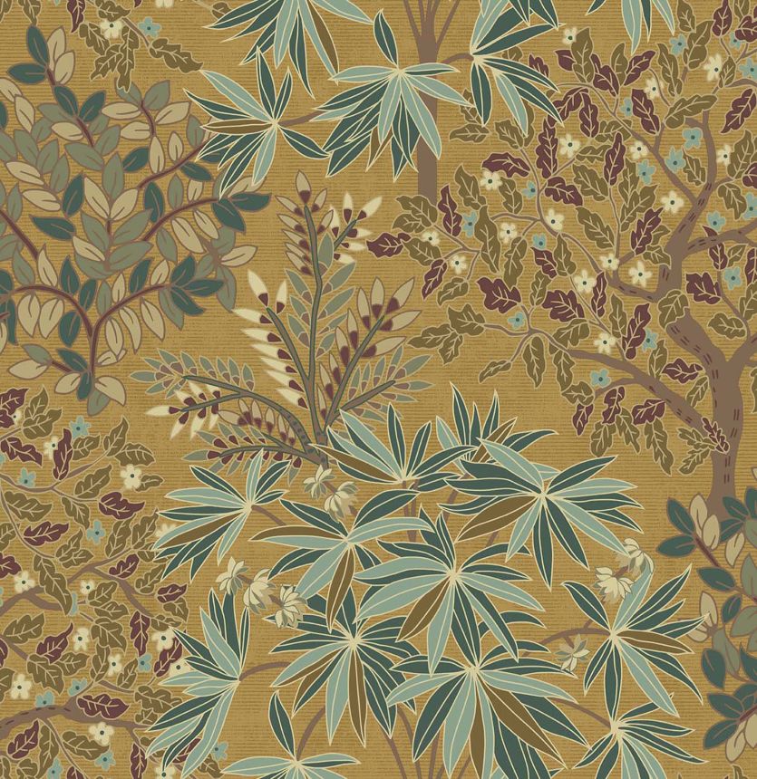 Green wallpaper with twigs and leaves, 333524, Festival, Eijffinger