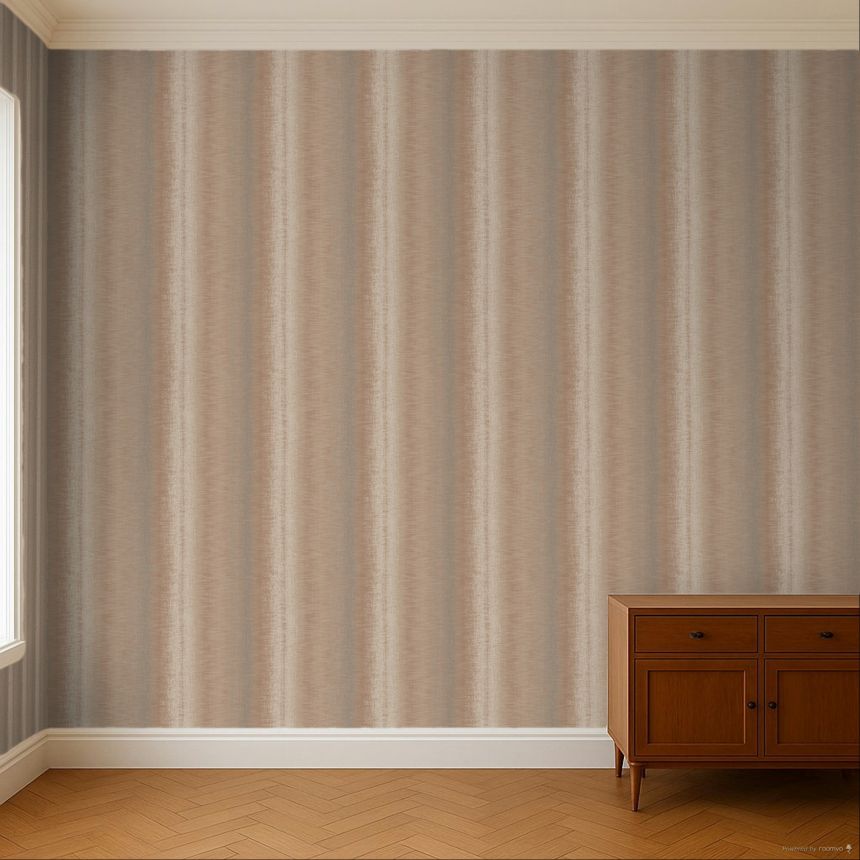 Terracotta non-woven wallpaper, stripes, RE25142, Reflect, Decoprint