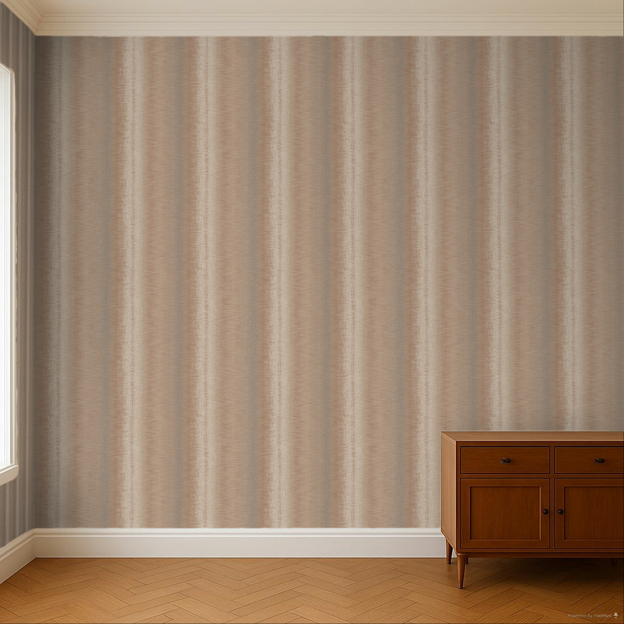 Terracotta non-woven wallpaper, stripes, RE25142, Reflect, Decoprint