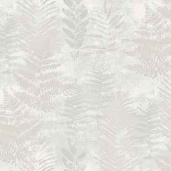 Gray-beige wallpaper with leaves, RE25150, Reflect, Decoprint