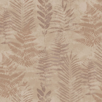 Terracotta wallpaper with leaves, RE25153, Reflect, Decoprint