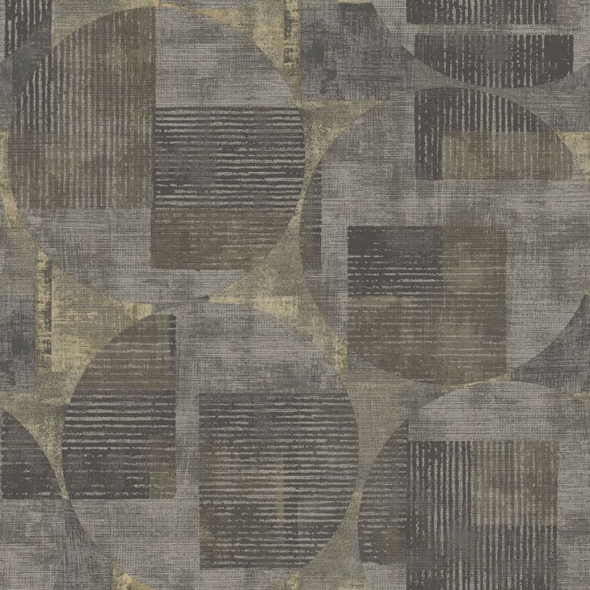 Brown-gray geometric pattern wallpaper, RE25163, Reflect, Decoprint