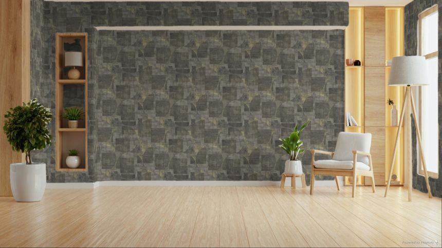 Brown-gray geometric pattern wallpaper, RE25163, Reflect, Decoprint