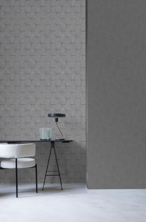 Beige-gray geometric 3D wallpaper, RE25171, Reflect, Decoprint