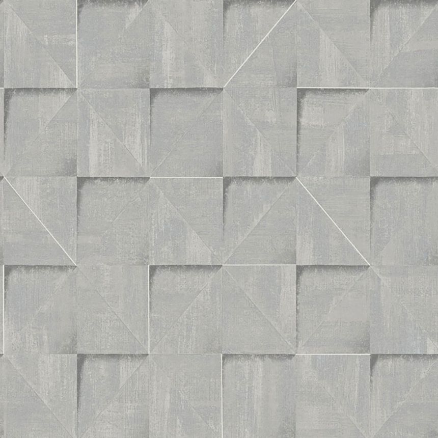 Blue-gray geometric 3D wallpaper, RE25172, Reflect, Decoprint