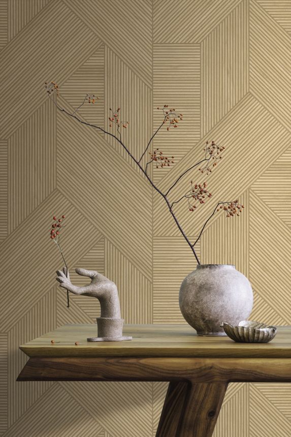 Gray-beige geometric non-woven wallpaper, RE25180, Reflect, Decoprint