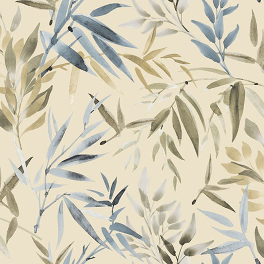 Beige non-woven wallpaper with bamboo leaves, RE25192, Reflect, Decoprint