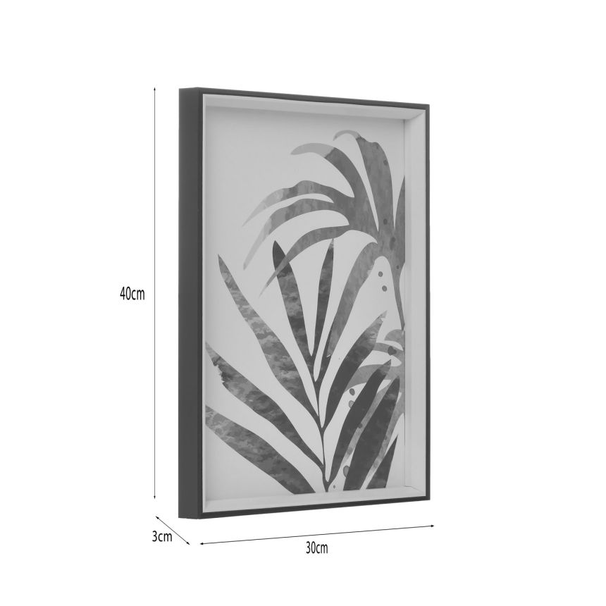 Picture with leaves, wooden frame, 6-90-824-0012, InArt