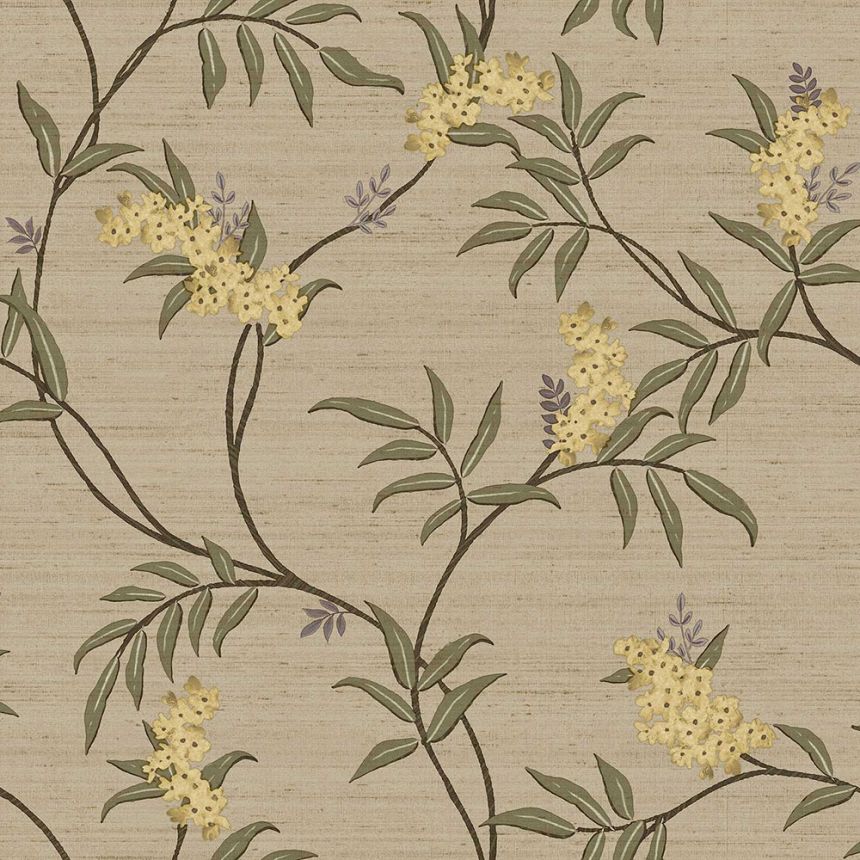 Luxury beige wallpaper with blossoming branches, 33302, Tradizioni,  Cristiana Masi by Parato