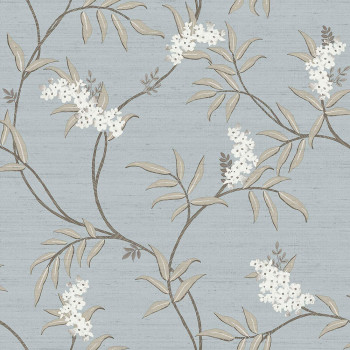 Gray-blue wallpaper with blossoming branches, 33306, Tradizioni, Cristiana Masi by Parato