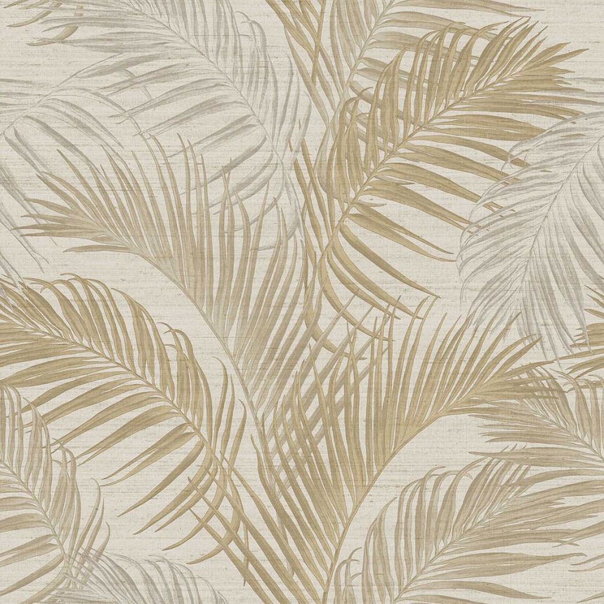 Luxury beige-gold wallpaper with palm leaves, 33312, Tradizioni, Cristiana Masi by Parato