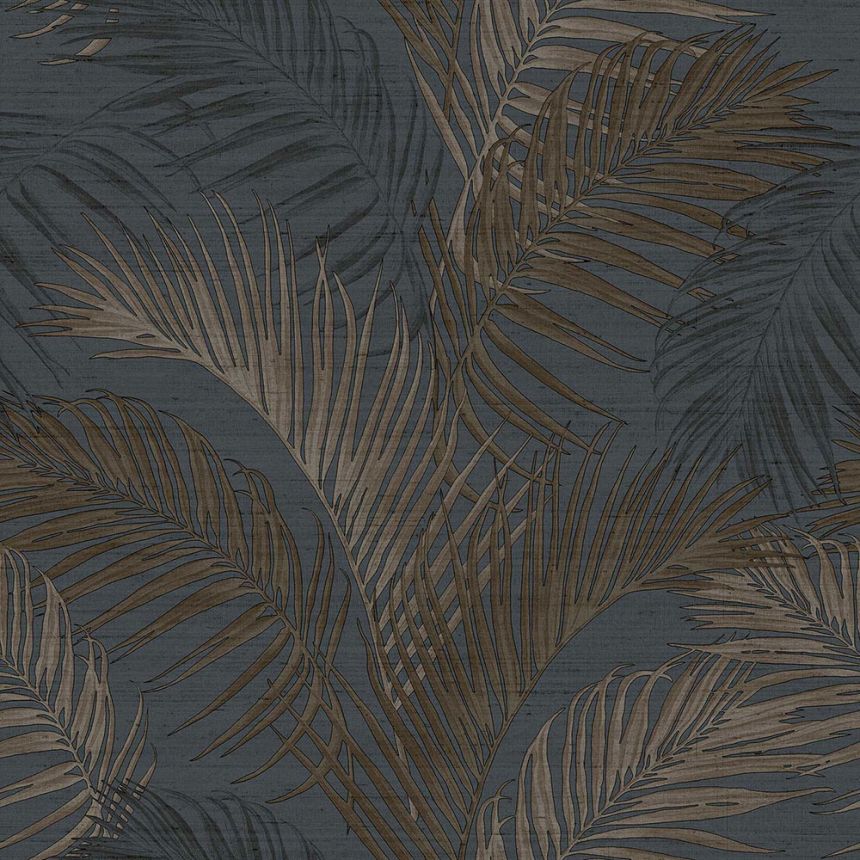 Luxury blue wallpaper with palm leaves, 33316, Tradizioni, Cristiana Masi by Parato