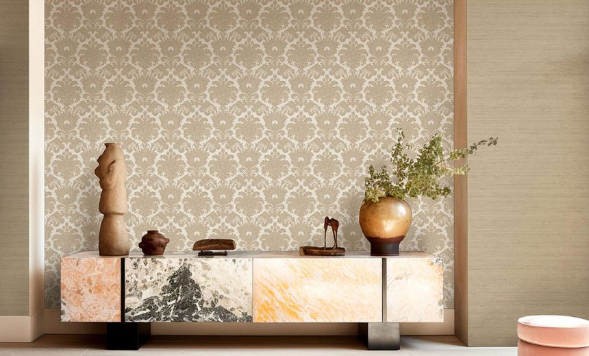 Gold-beige non-woven baroque wallpaper, 33322, Tradizioni, Cristiana Masi by Parato