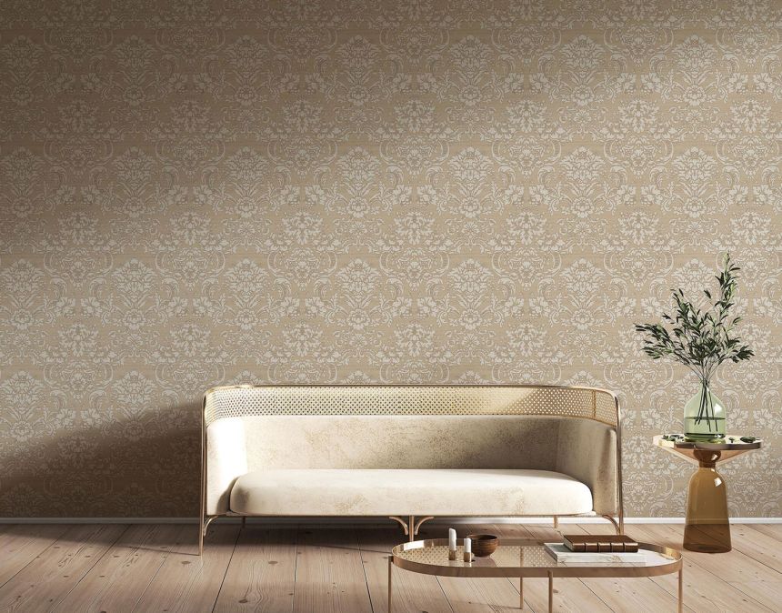 Beige non-woven baroque wallpaper, 33344, Tradizioni, Cristiana Masi by Parato