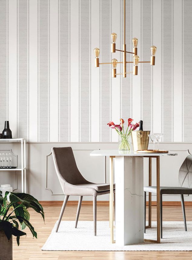 Cream non-woven striped wallpaper, 33360, Tradizioni, Cristiana Masi by Parato