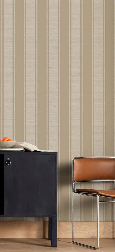 Brown-beige non-woven striped wallpaper, 33366, Tradizioni, Cristiana Masi by Parato