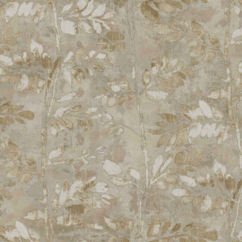 Brown-beige wallpaper branches, leaves, 43803, Terra, Cristiana Masi by Parato