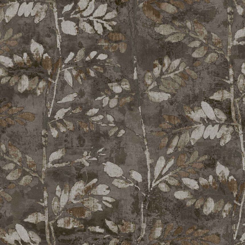 Brown wallpaper branches, leaves, 43809, Terra, Cristiana Masi by Parato