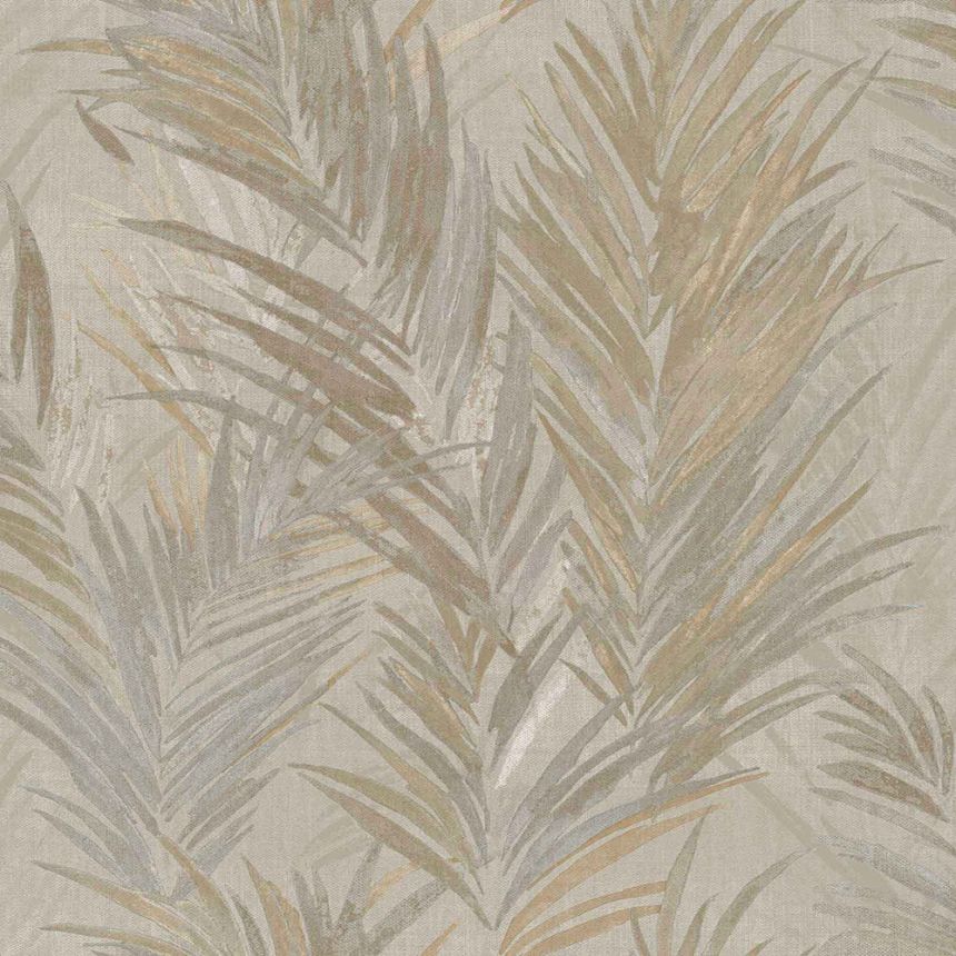 Beige wallpaper branches, leaves, 43817, Terra, Cristiana Masi by Parato