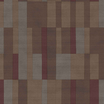 Brown-burgundy geometric wallpaper, 43838, Terra, Cristiana Masi by Parato