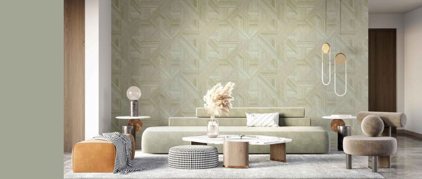 Brown geometric wallpaper, 43843, Terra, Cristiana Masi by Parato