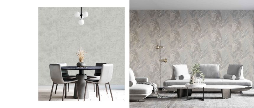 Gray non-woven wallpaper, fabric imitation, 43871, Terra, Cristiana Masi by Parato