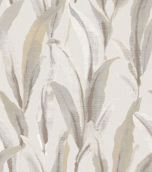 Non-woven wallpaper, leaves, grey-beige, 39001, Arché, Cristiana Masi by Parato