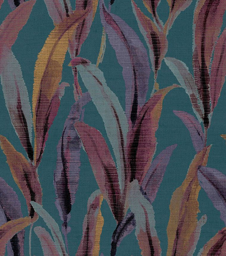 Non-woven wallpaper, leaves, blue-green, 39007, Arché, Cristiana Masi by Parato