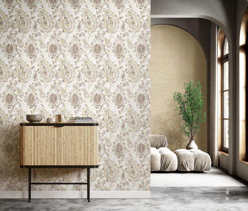 Non-woven wallpaper, ornaments, grey-beige, 39011, Arché, Cristiana Masi by Parato