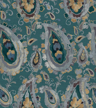 Non-woven wallpaper, ornaments, turquoise, 39017, Arché, Cristiana Masi by Parato