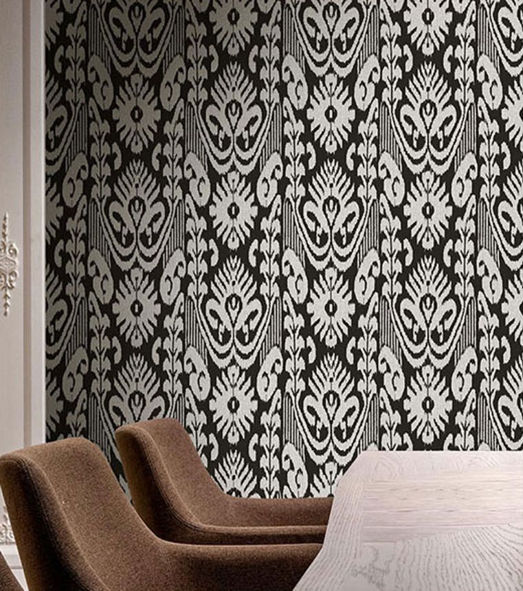 Non-woven wallpaper, baroque, gray-black, 39029, Arché, Cristiana Masi by Parato