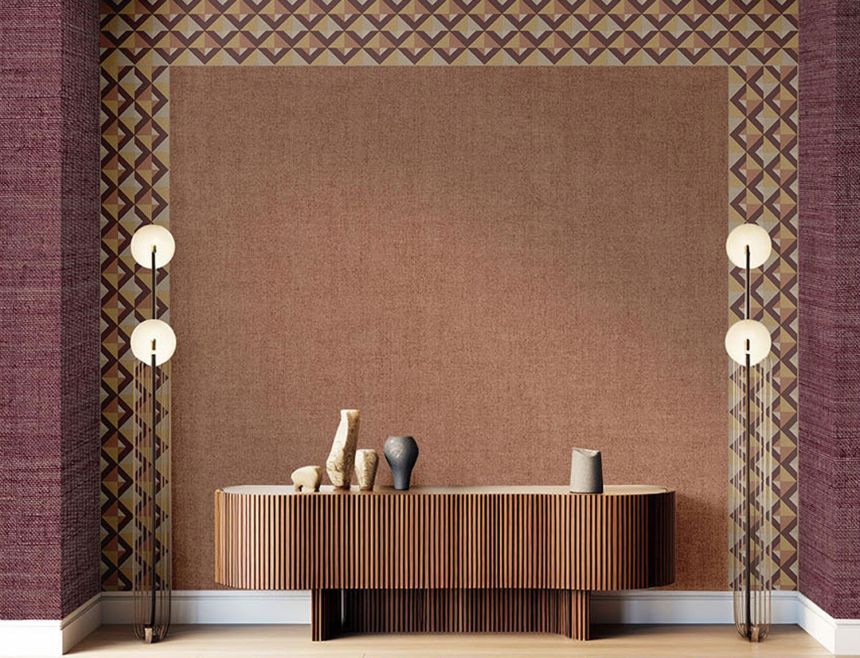 Non-woven wallpaper, brown-grey, fabric imitation, 39059, Arché, Pictura, Cristiana Masi by Parato