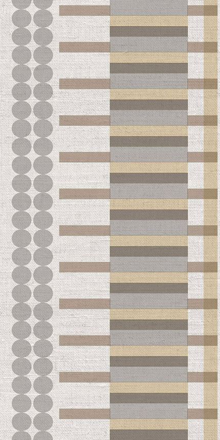 Geometric non-woven wallpaper border, grey-beige, B39081, Arché, Cristiana Masi by Parato