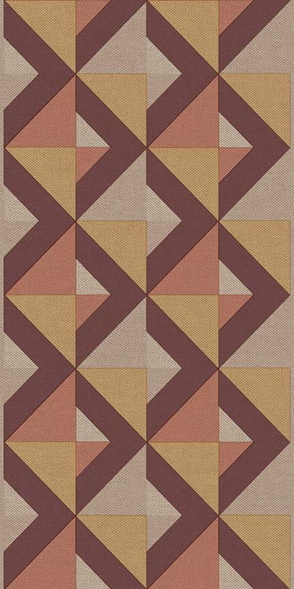 Geometric non-woven wallpaper border, burgundy red, B39098, Arché, Cristiana Masi by Parato