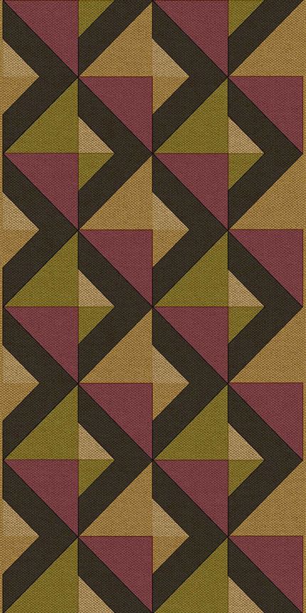 Geometric non-woven wallpaper border, burgundy red, B39099, Arché, Cristiana Masi by Parato