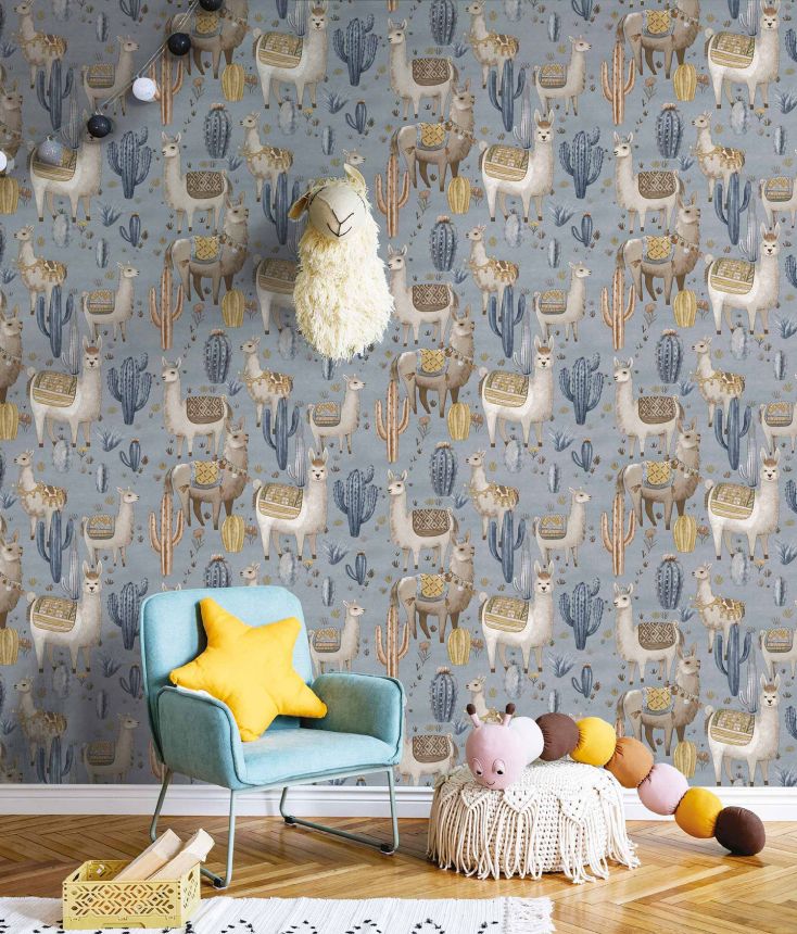 Brown children's wallpaper with animals, 17114, MiniMe, Cristiana Masi by Parato