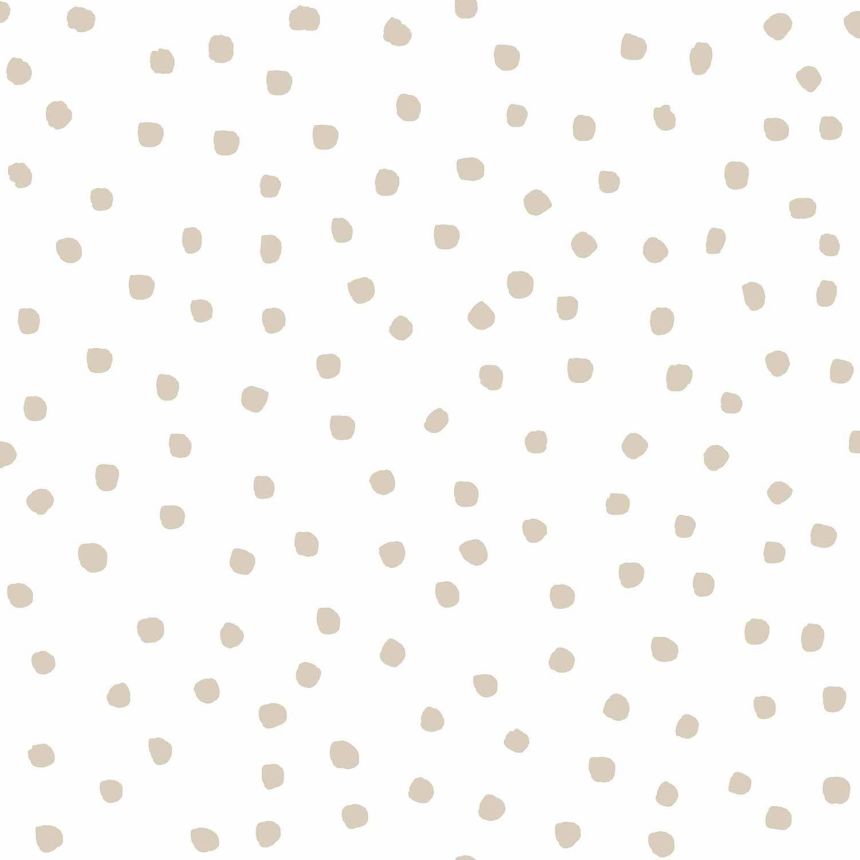 White wallpaper with beige dots, 17120, MiniMe, Cristiana Masi by Parato