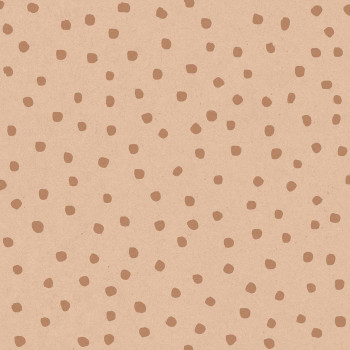 Brown non-woven wallpaper with dots, 17122, MiniMe, Cristiana Masi by Parato