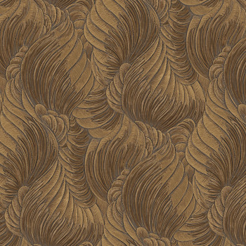 Luxury brown-gold wallpaper with leaves, Z34902, Elie Saab 2