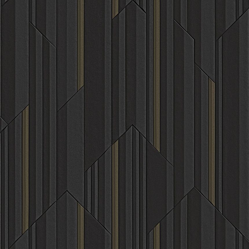 Luxury brown-bronze geometric wallpaper, Z34912, Elie Saab 2